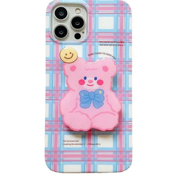 Iphone Cases*Boogzel Clothing Pastel Bear Plaid iPhone Case