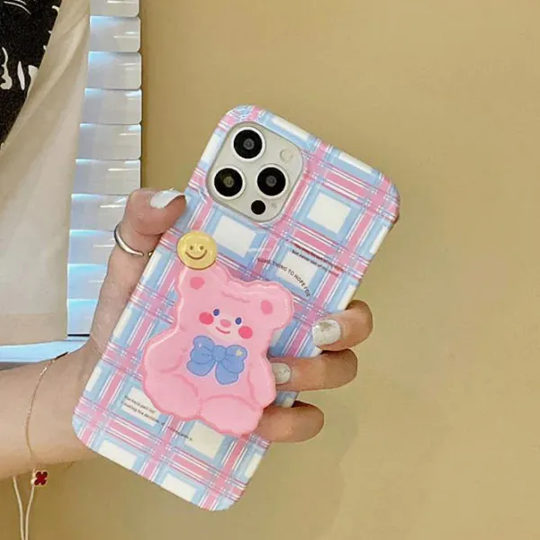 Iphone Cases*Boogzel Clothing Pastel Bear Plaid iPhone Case
