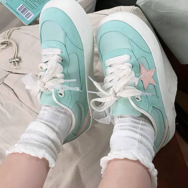 Aesthetic Sneakers*Boogzel Clothing Pastel Color Star Patch Sneakers