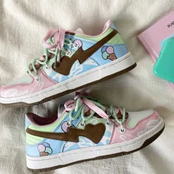 Classics|Aesthetic Sneakers*Boogzel Clothing Pastel Heart Aesthetic Sneakers Pink/green