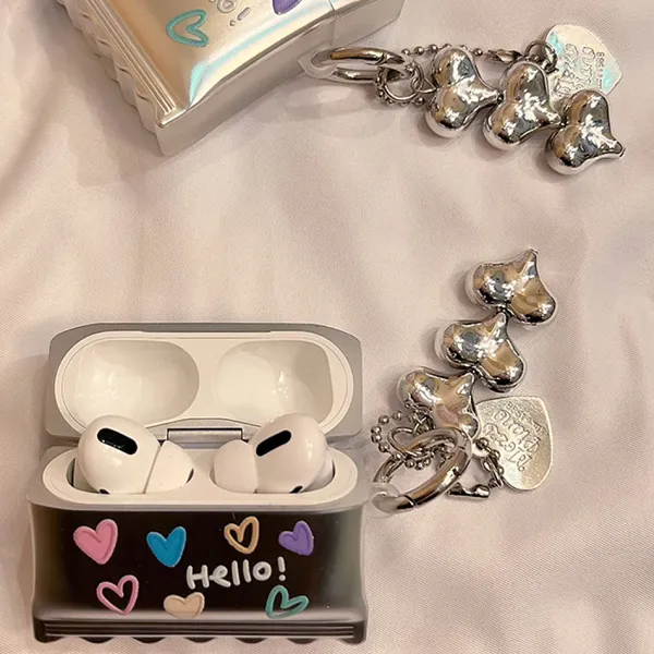 Iphone Cases|Other*Boogzel Clothing Pastel Hearts AirPods Case Silver