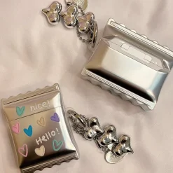Iphone Cases|Other*Boogzel Clothing Pastel Hearts AirPods Case Silver
