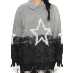 Sweaters*Boogzel Clothing Pastel Knit Sweater with Star Design