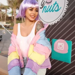 Coats & Jackets*Boogzel Clothing Pastel Padded Jacket Multicolor