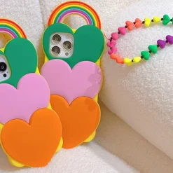 Iphone Cases*Boogzel Clothing Pastel Heart iPhone Case Rainbow