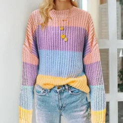 Sweaters*Boogzel Clothing Pastel Rainbow Jumper Multi
