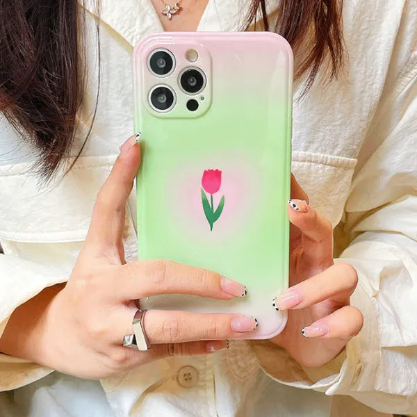 Iphone Cases*Boogzel Clothing Pastel Tulip iPhone Case Green/pink