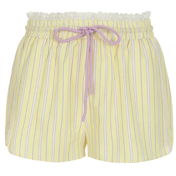 Shorts*Boogzel Clothing Pastel Yellow & Pink Pinstripe Shorts Yellow/pink