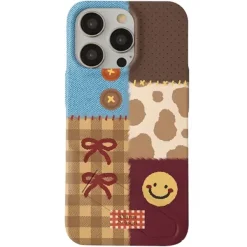 Iphone Cases*Boogzel Clothing Patchwork Aesthetic iPhone Case Brown
