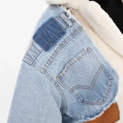 Coats & Jackets*Boogzel Clothing Patchwork Denim Cropped Jacket Blue