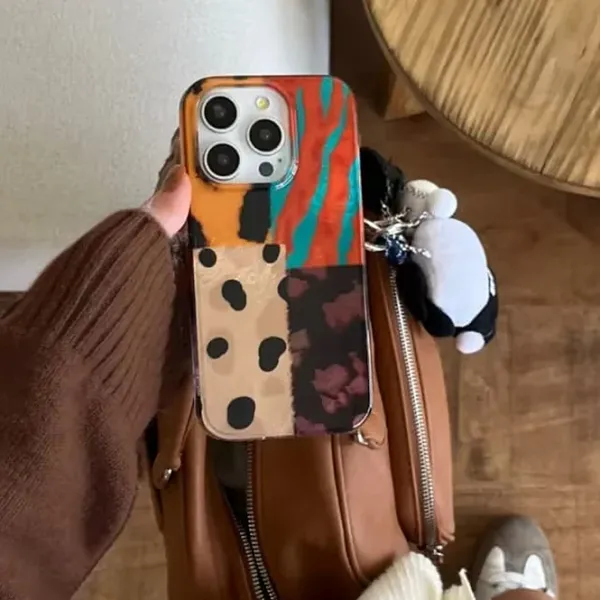 Iphone Cases*Boogzel Clothing Patchwork Pattern iPhone Case Brown