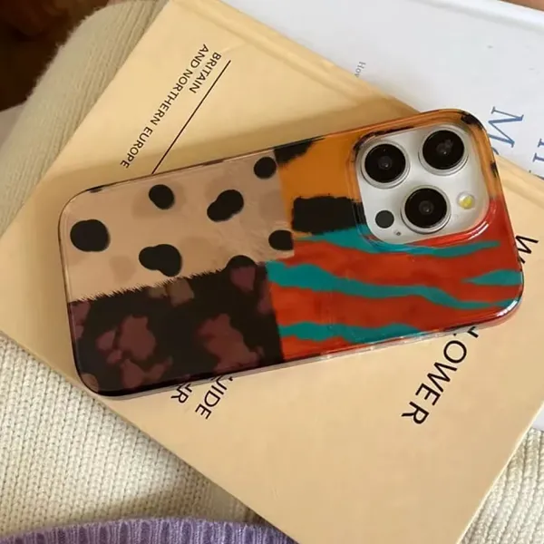Iphone Cases*Boogzel Clothing Patchwork Pattern iPhone Case Brown