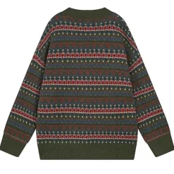 Knit Cardigans*Boogzel Clothing Patterned Knit Oversized Cardigan Green