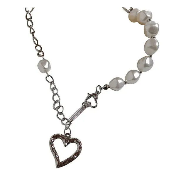 Necklaces & Chokers*Boogzel Clothing Pearl Asymmetric Heart Necklace