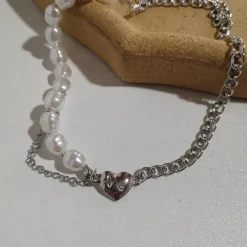 Necklaces & Chokers*Boogzel Clothing Pearl Asymmetric Heart Necklace