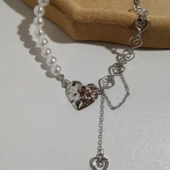 Necklaces & Chokers*Boogzel Clothing Pearl Asymmetric Heart Necklace