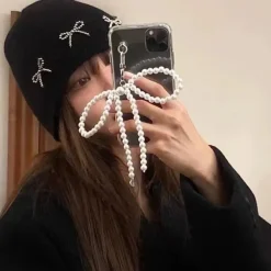 Other*Boogzel Clothing Pearl Beaded Bow Keychain