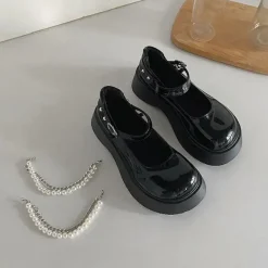 Classics|Sandals / Mary Janes*Boogzel Clothing Pearl Chunky Sandals Black