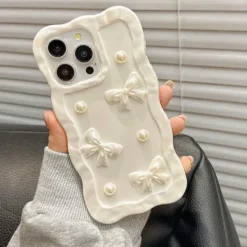 Iphone Cases*Boogzel Clothing Pearls & Bows iPhone Case White