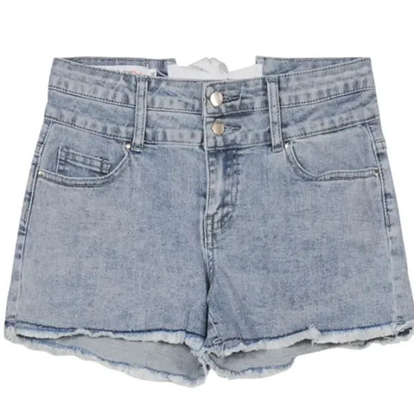 Shorts*Boogzel Clothing Permanent Vacation Bow Tie Denim Shorts Blue