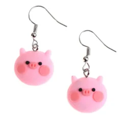 Earrings*Boogzel Clothing Pig Earrings Pink