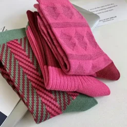 Socks*Boogzel Clothing Pink & Green Patterned Socks