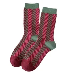 Socks*Boogzel Clothing Pink & Green Patterned Socks