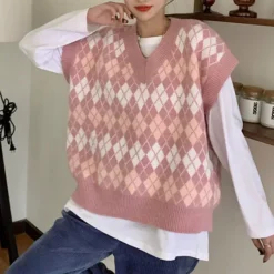 Argyle Sweaters & Vests|Knit Cardigans*Boogzel Clothing Argyle Knit Cardigan Pink