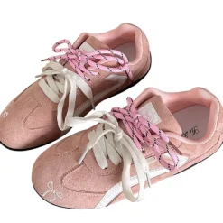 Aesthetic Sneakers*Boogzel Clothing Bow Embroidery Sneakers Pink