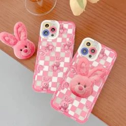 Iphone Cases*Boogzel Clothing Bunny Checkered iPhone Case Pink
