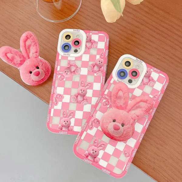 Iphone Cases*Boogzel Clothing Bunny Checkered iPhone Case Pink