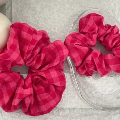 Hair Accessories*Boogzel Clothing Checkered Scrunchie Pink