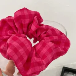 Hair Accessories*Boogzel Clothing Checkered Scrunchie Pink