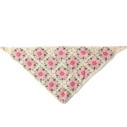 Other*Boogzel Clothing Pink Flower Crochet Bandana Beige/pink