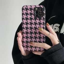 Iphone Cases*Boogzel Clothing Pink Houndstooth Print iPhone Case