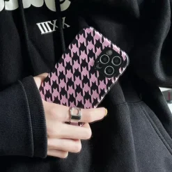 Iphone Cases*Boogzel Clothing Pink Houndstooth Print iPhone Case