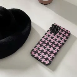 Iphone Cases*Boogzel Clothing Pink Houndstooth Print iPhone Case