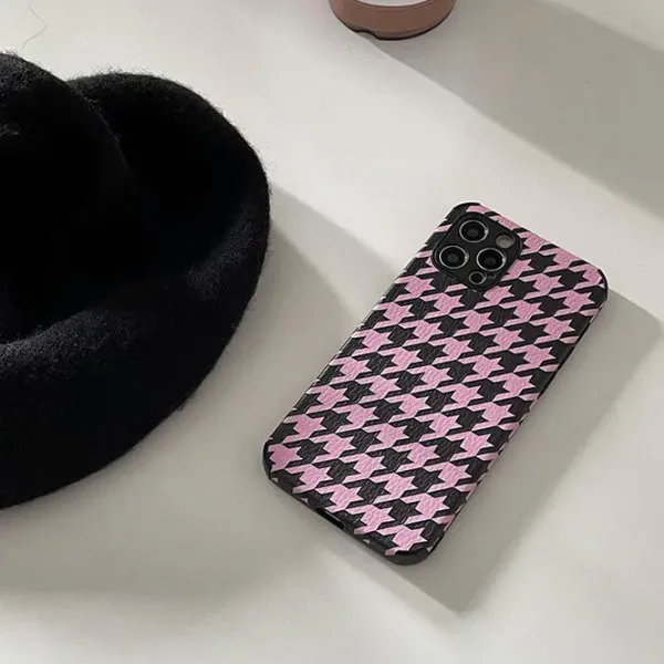 Iphone Cases*Boogzel Clothing Pink Houndstooth Print iPhone Case