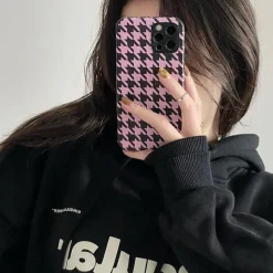Iphone Cases*Boogzel Clothing Pink Houndstooth Print iPhone Case