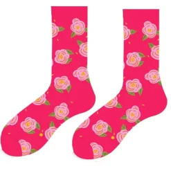 Socks*Boogzel Clothing Roses Print Socks Pink