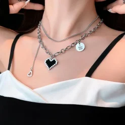 Necklaces & Chokers*Boogzel Clothing Pixel Heart Necklace Silver