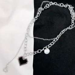 Necklaces & Chokers*Boogzel Clothing Pixel Heart Necklace Silver