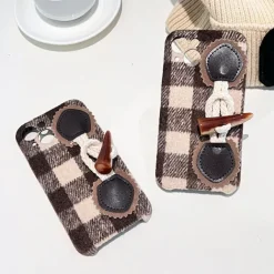 Iphone Cases*Boogzel Clothing Plaid Buckle iPhone Case Brown