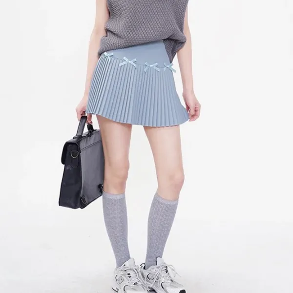 Skirts*Boogzel Clothing Playful Bows Pleated Mini Skirt