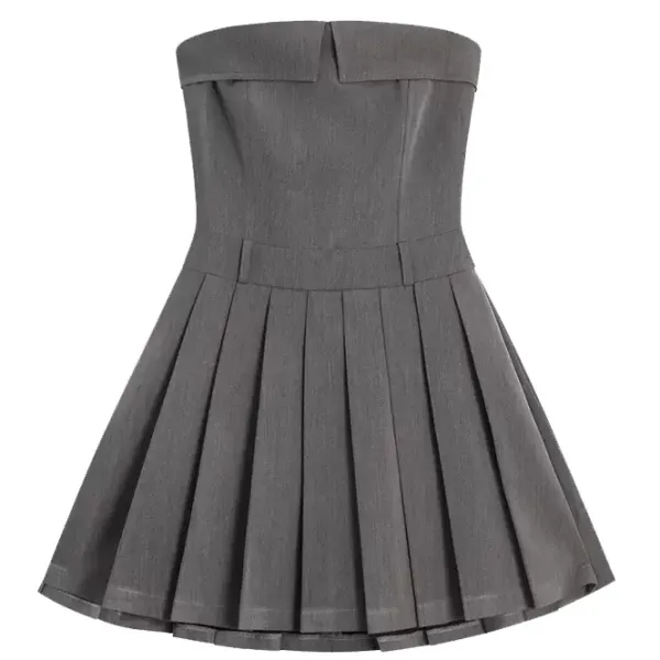 Dresses & Rompers*Boogzel Clothing Pleated Mini Dress in Grey