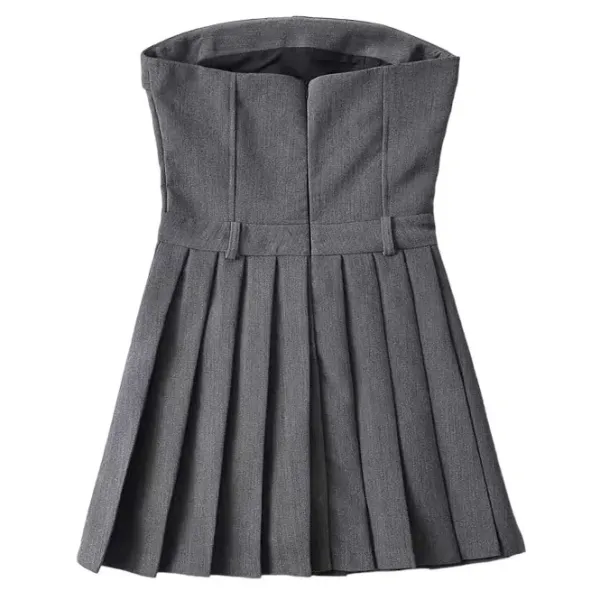 Dresses & Rompers*Boogzel Clothing Pleated Mini Dress in Grey