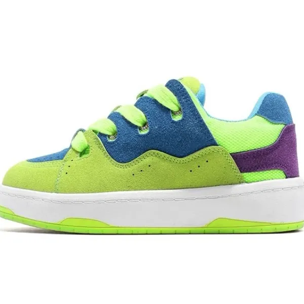Aesthetic Sneakers*Boogzel Clothing Pop Color Skater Sneakers Green/blue
