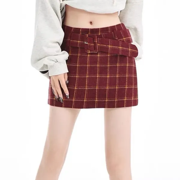 Skirts*Boogzel Clothing Pop Of Plaid Skirt Red