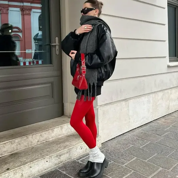 Other*Boogzel Clothing Pop Of Tights Red