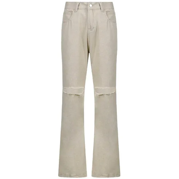 Jeans*Boogzel Clothing Portrait Mode Flare Jeans Beige